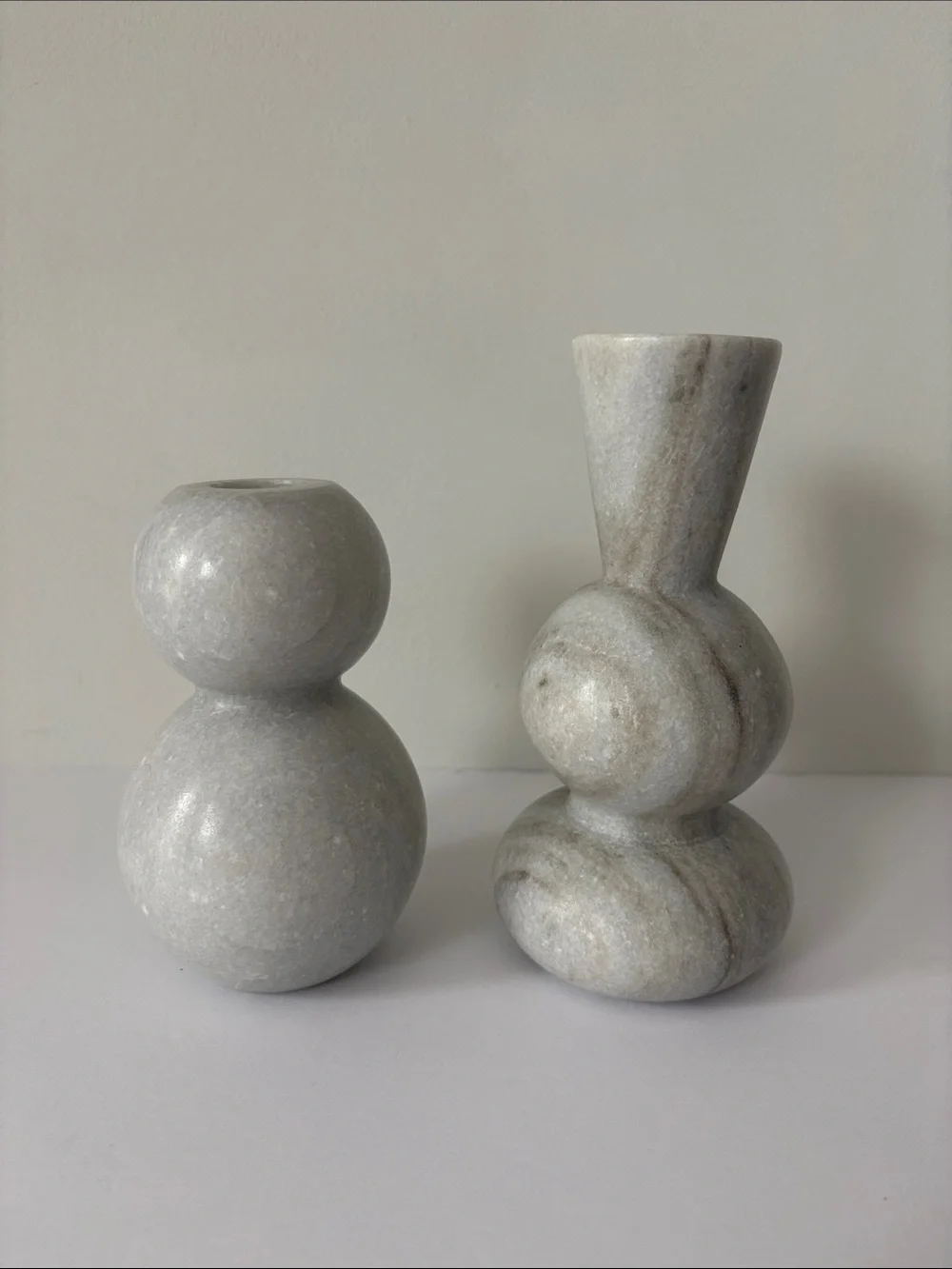 West Elm Kali Marble Taper Candleholders 2 Holders New with Tags